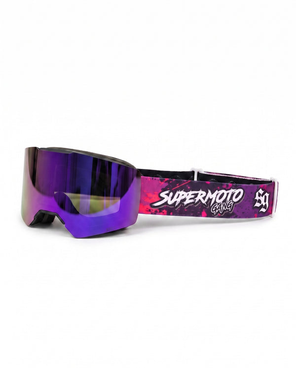 Masque violet Supermotard / Motocross SUPERMOTO GANG®