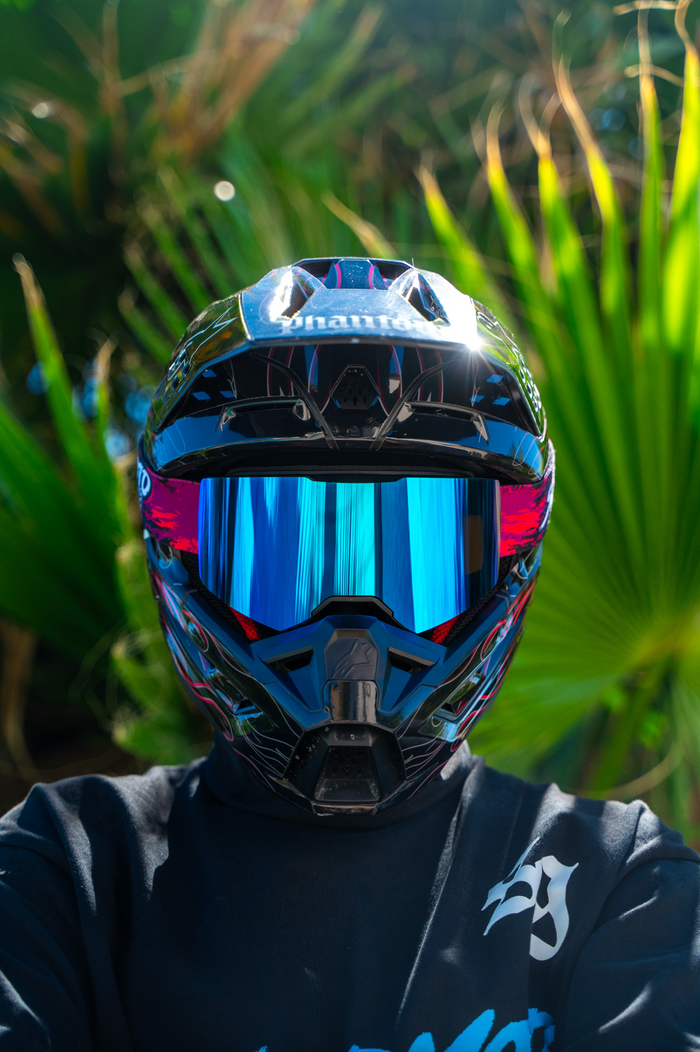 Écran iridium turquoise pour masque SUPERMOTO GANG® — dos