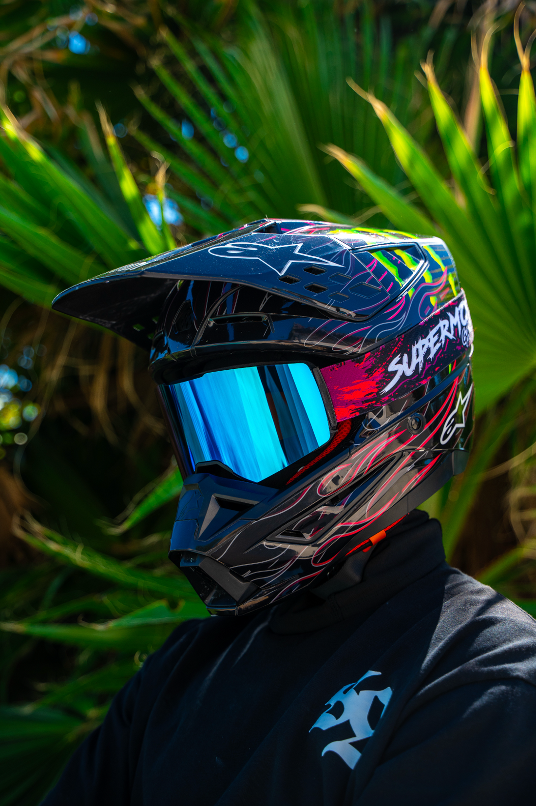 Masque violet Supermotard / Motocross SUPERMOTO GANG®