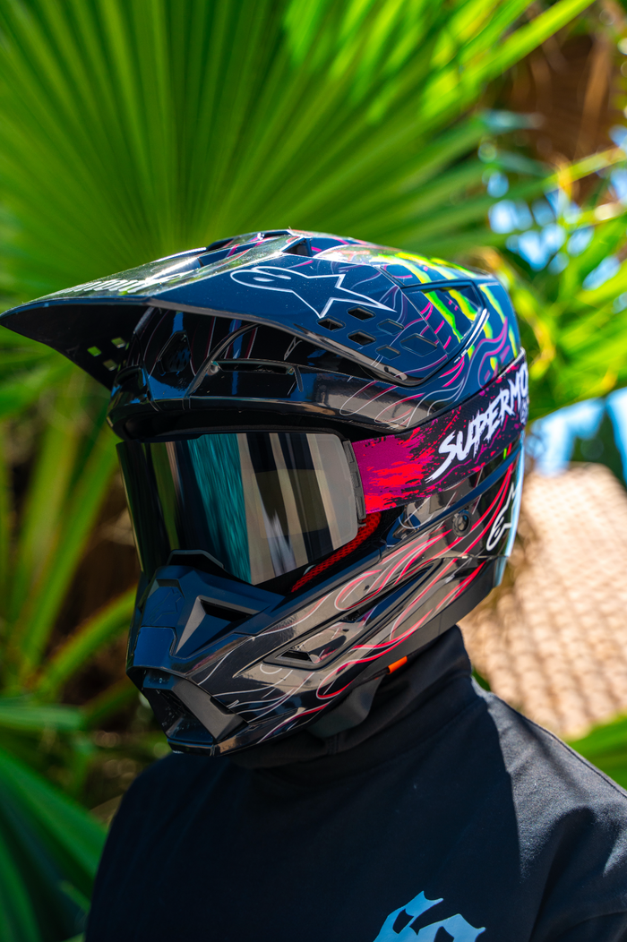 Masque violet Supermotard / Motocross SUPERMOTO GANG® — dos