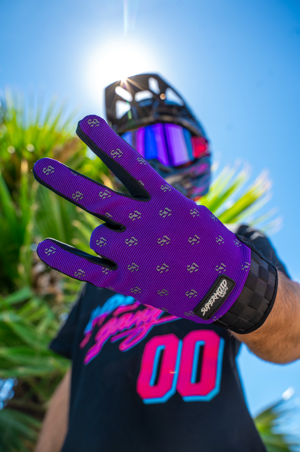 Gants violet SUPERMOTO GANG®